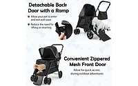 Akiudex dog stroller for medium small senior elderly dogs with dual entry