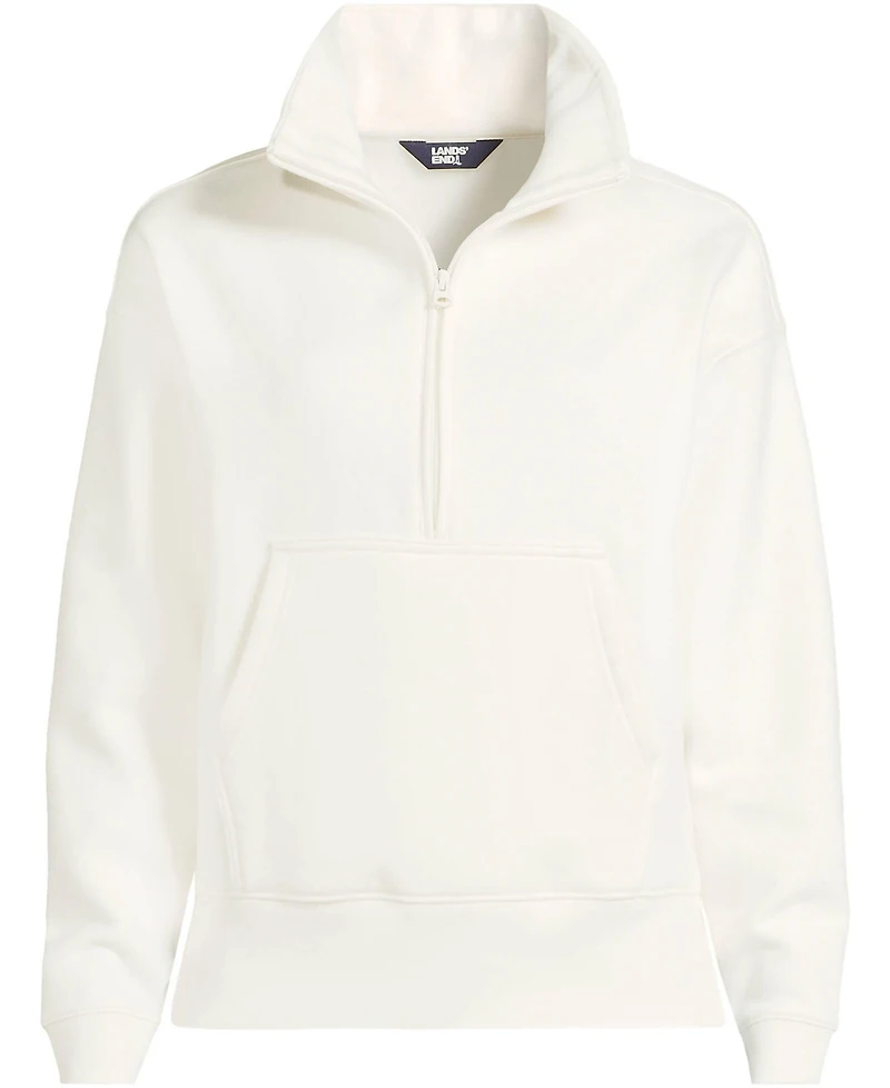 Lands' End Women's Serious Sweats Relaxed Long Sleeve Half Zip Sweatshirt - Set Top