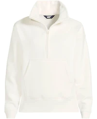 Lands' End Women's Serious Sweats Relaxed Long Sleeve Half Zip Sweatshirt - Set Top