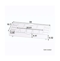 Cesicia 2 in 1 Rollaway Play Table and Toy Organizer Compatible with Lego Suitable for Storing Under Bed or Sofa-White