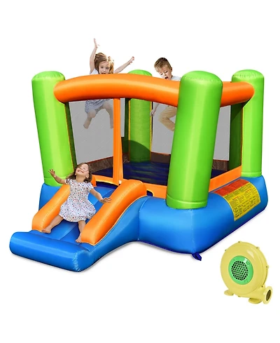 Gymax Inflatable Bounce House Kids Jumping Playhouse Indoor and Outdoor With 480W Blower