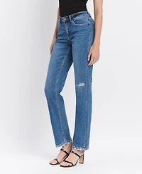 Flying Monkey Women's Mid Rise Straight Jeans