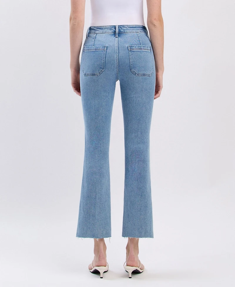 Flying Monkey Women's High Rise Crop Flare Jeans