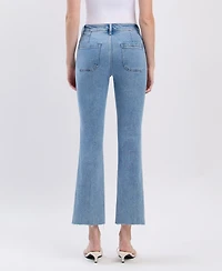 Flying Monkey Women's High Rise Crop Flare Jeans