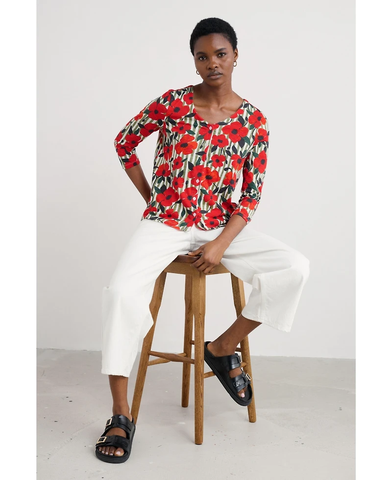 Seasalt Cornwall Women's Studio Glass Quarter Sleeve Top