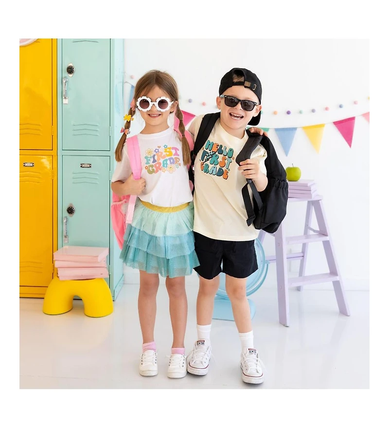 Sweet Wink Toddler Boys Hello First Grade Short Sleeve T-Shirt