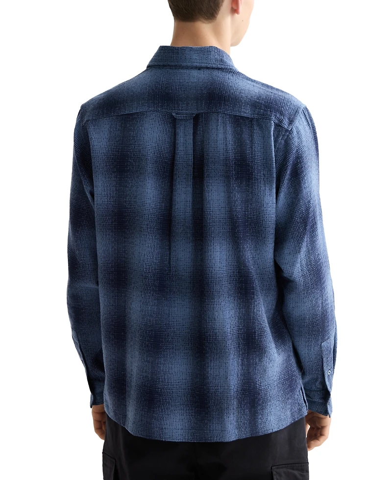 Scotch & Soda Men's Relaxed Fit Long Sleeve Button-Front Shadow Shirt