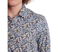 Paisley & Gray Men's Samuel Slim Fit Long Sleeve Floral Print Button-Front Shirt