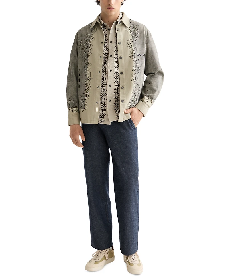 Scotch & Soda Men's Relaxed Fit Long Sleeve Graphic Overshirt