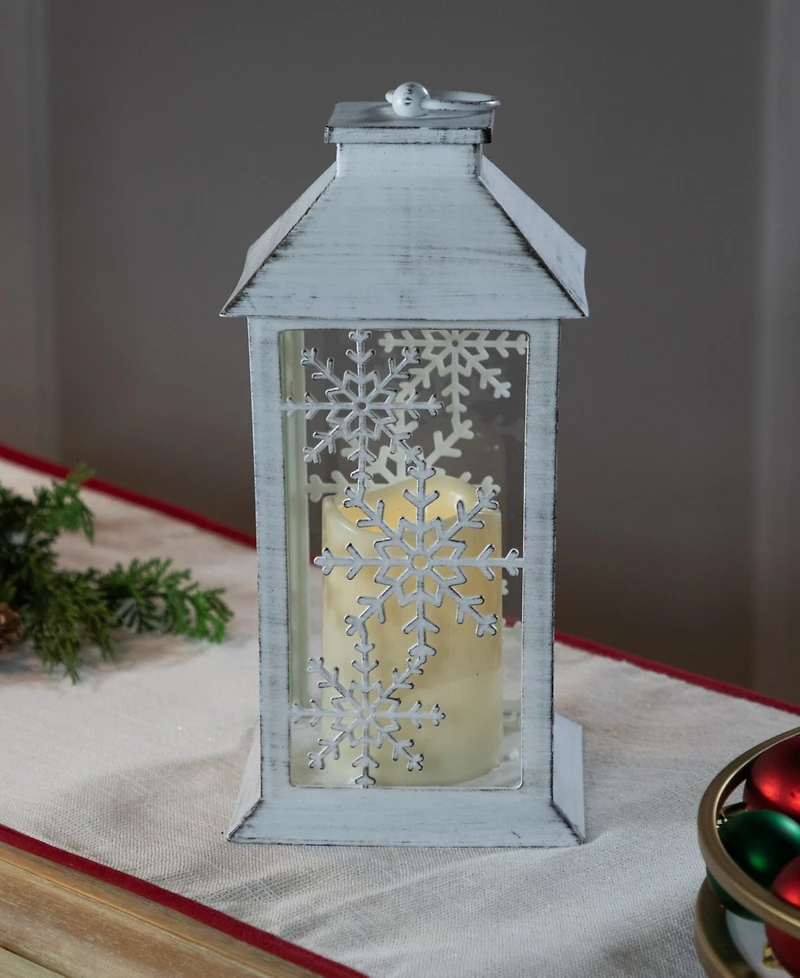 Northlight 11" Led Lighted Snowflakes Christmas Candle Lantern