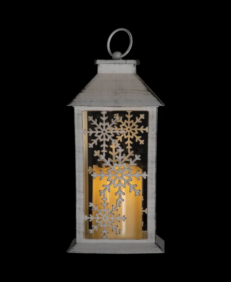 Northlight 11" Led Lighted Snowflakes Christmas Candle Lantern
