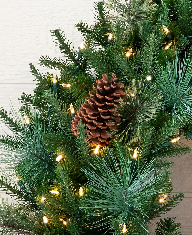 Balsam Hill 30" Mixed Pre-Lit Wreath