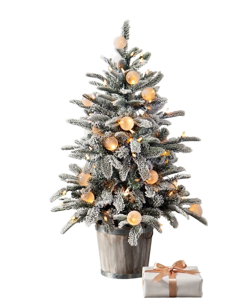 Balsam Hill 3 ft Snow Flurry Pre-Lit Potted Tree