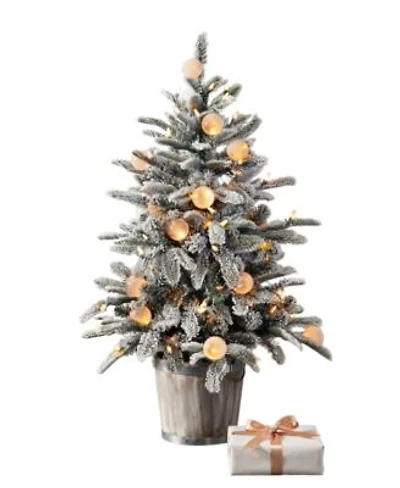 Balsam Hill Snow Flurry Pre Lit Potted Tree Collection