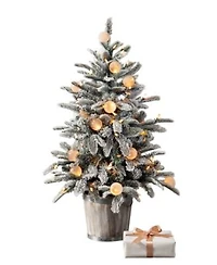 Balsam Hill Snow Flurry Pre Lit Potted Tree Collection