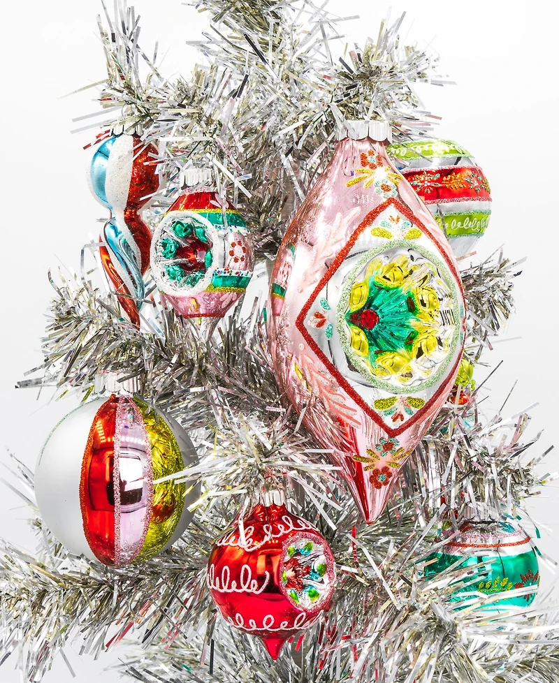 Shiny Brite Holiday Splendor Shape Icicles, Set of 9