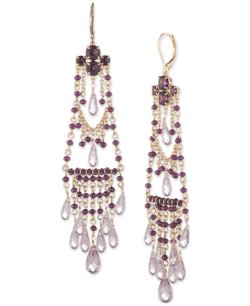 Lauren Ralph Lauren Gold-Tone Beaded Drama Chandelier Earrings
