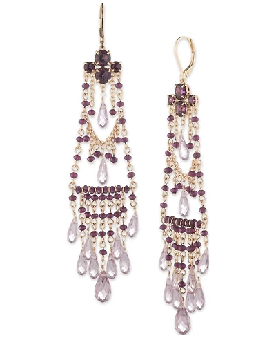 Lauren Ralph Lauren Gold-Tone Beaded Drama Chandelier Earrings