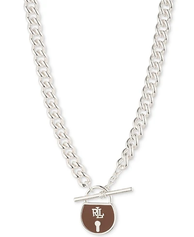 Lauren Ralph Lauren Leather Padlock 16" Pendant Necklace