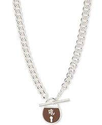 Lauren Ralph Lauren Leather Padlock 16" Pendant Necklace