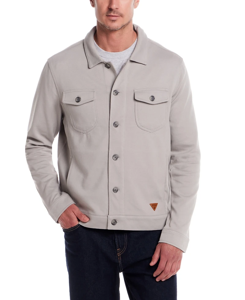 Weatherproof Vintage Men's Long Sleeve Twill Button-Front Jacket