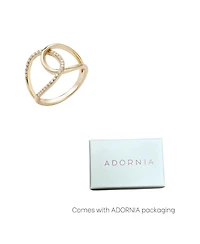 Adornia Fine 14k Gold Vermeil .925 Sterling Silver Cz Tall Infinity Ring