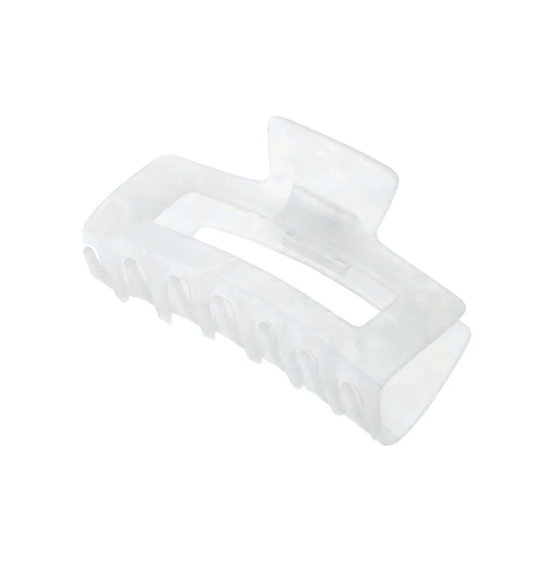 Xl White Shining Open Rectangle Claw Clip By Adina Eden