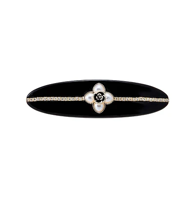 Pearl Flower W/ Rhinestone Hair Barrette By Adina Eden