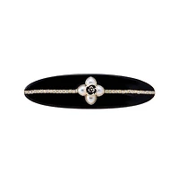 Pearl Flower W/ Rhinestone Hair Barrette By Adina Eden