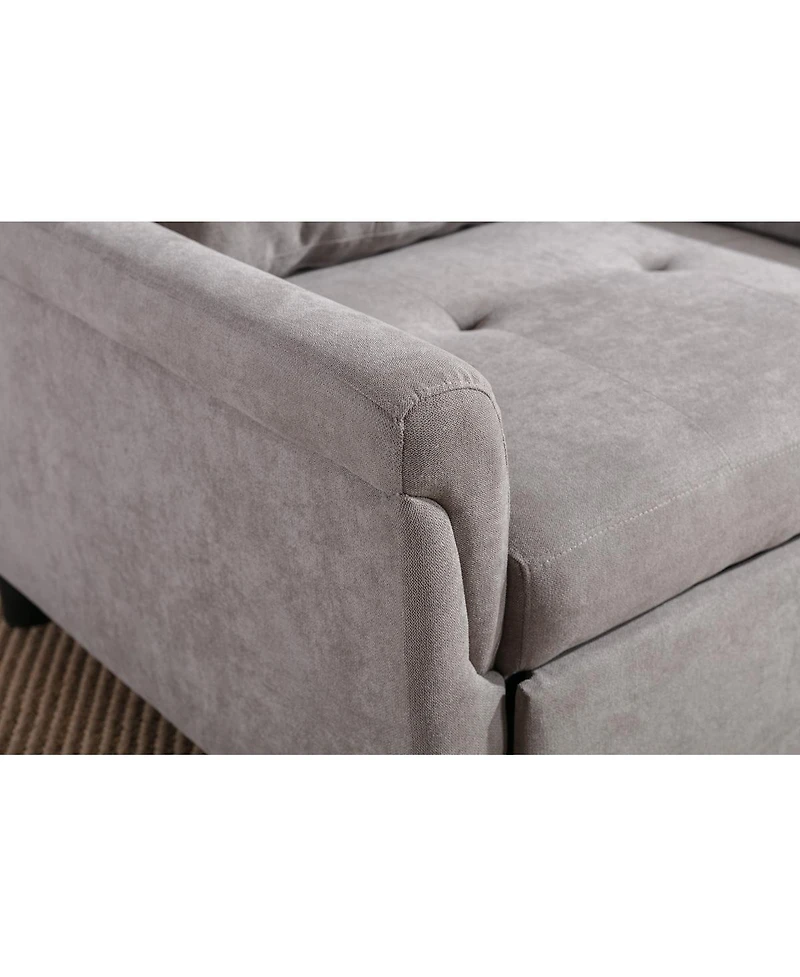 Homlux 35"W Gray Woven Convertible Armchair