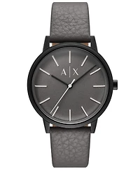 A|X Armani Exchange Men's Quartz Three-Hand Gray Leather Watch, 42mm