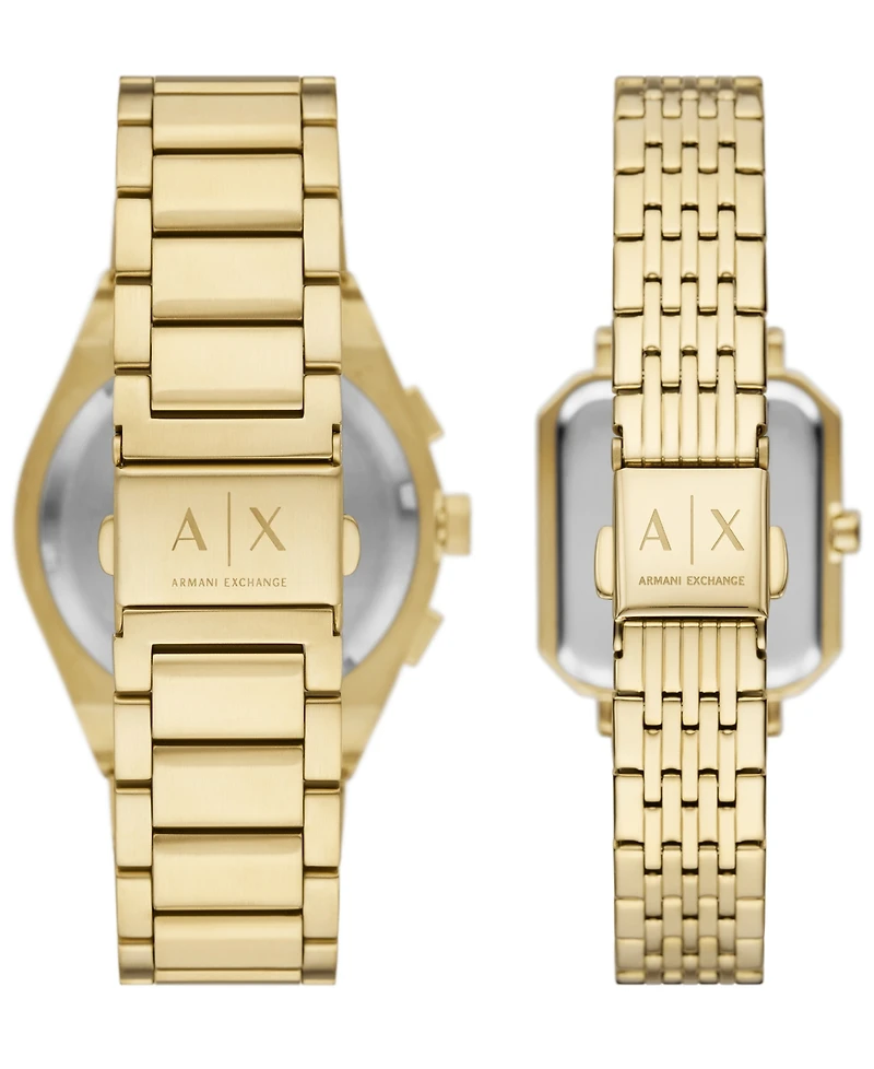 A|X Armani Exchange Men's Sync Quartz Chronograph Gold Stainless Steel Watch, 42mm