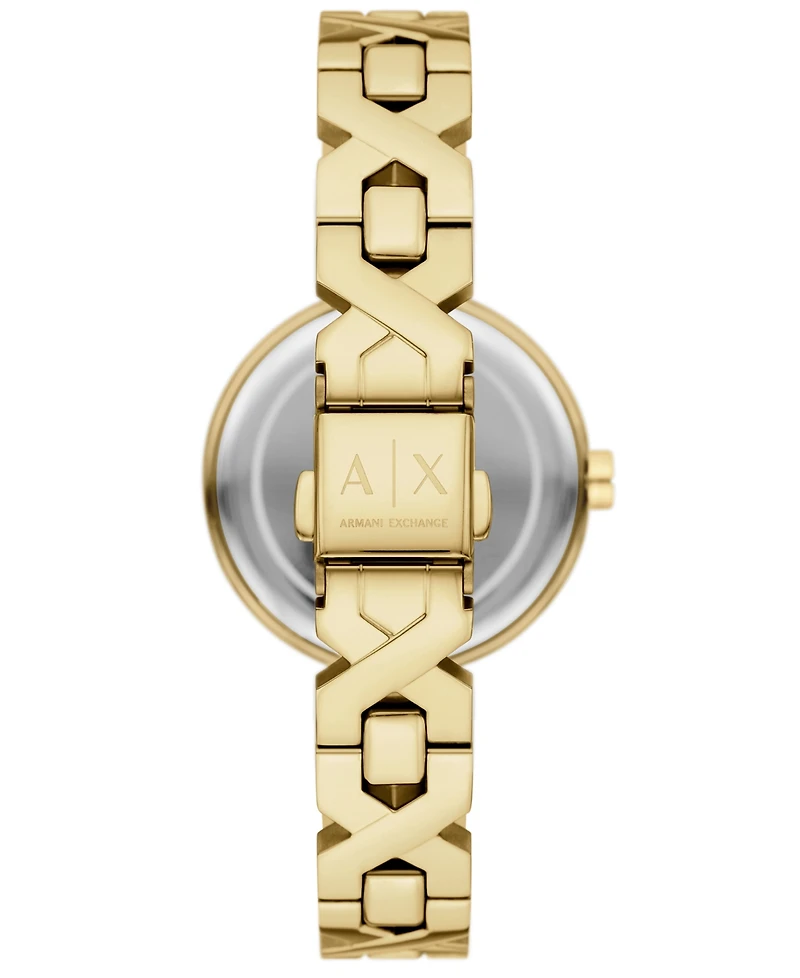 A|X Armani Exchange Women's Quartz Two-Hand Gold Stainless Steel Watch, 32mm