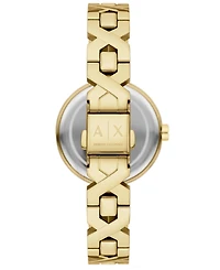 A|X Armani Exchange Women's Quartz Two-Hand Gold Stainless Steel Watch, 32mm