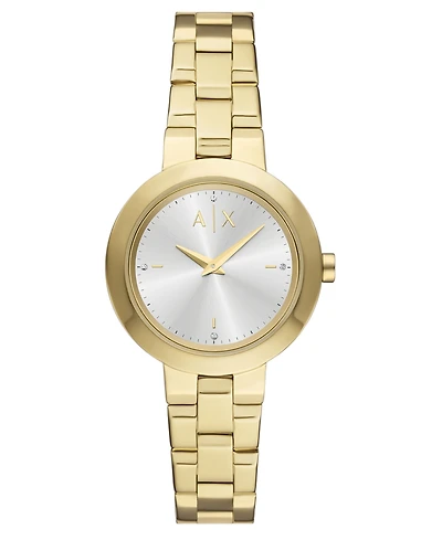 A|X Armani Exchange Women's Quartz Two-Hand Gold Stainless Steel Watch, 36mm