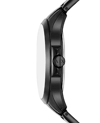 A|X Armani Exchange Men's Quartz Three-Hand Date Black Stainless Steel Watch, 46mm