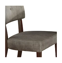 Set of 2 Tufted Upholstered Fabric Dining Chairs with Open Back Design For Dining Room