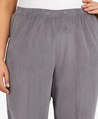 Alfred Dunner Plus Classic Corduroy Elastic Waist Short Length Pants