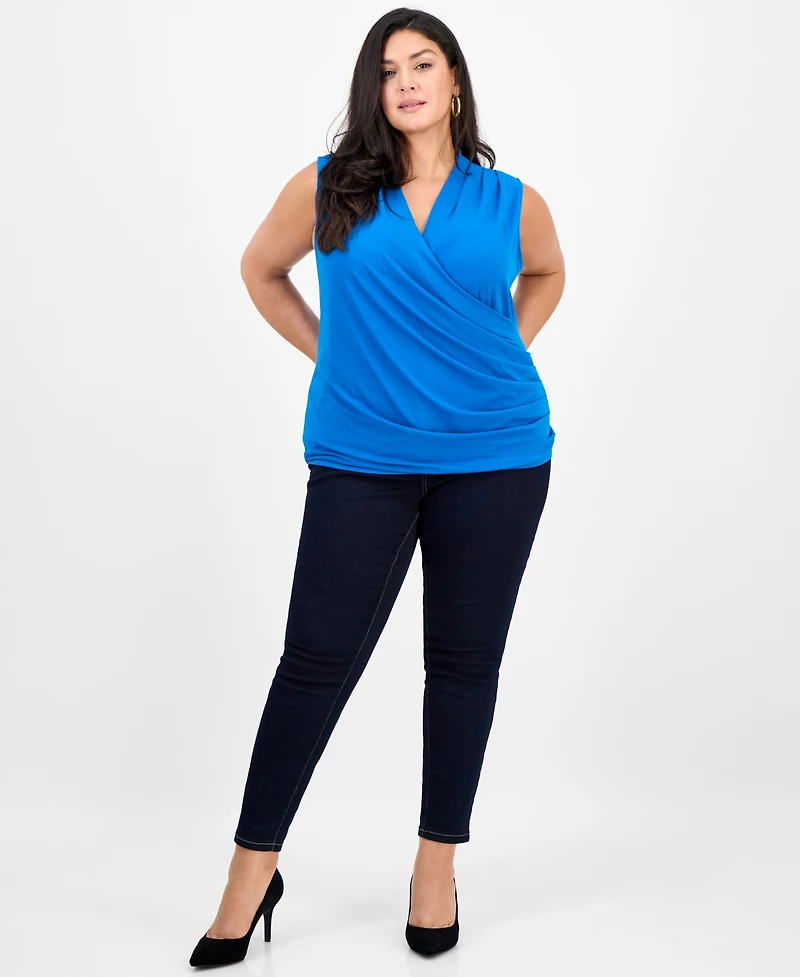 I.n.c. International Concepts Plus Sleeveless Draped Top, Macy's Exclusive