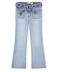 Levi's Big Girls Embroidered Belt Flared Jeans