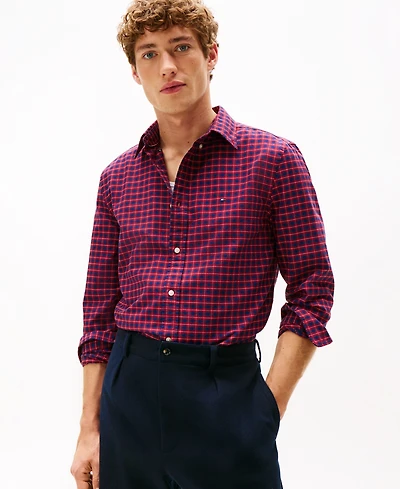 Tommy Hilfiger Men's Heritage Oxford Seasonal Check Long Sleeve Shirt