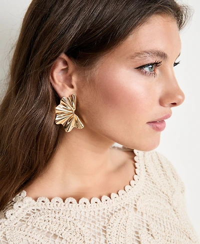 Gold-Tone Sculptural Floral Drop Earrings - Macy's Exclusive - On 34th | Alix Friedberg Capsule Collection