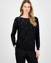 Anne Klein Women's Embellished Boatneck Sweater