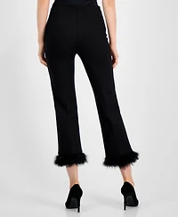 Anne Klein Women's Pull-On Hollywood Feather-Trim-Cuff Pants
