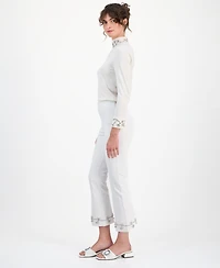 Anne Klein Women's Embellished Pull-On Kick-Flare Pants