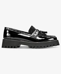 Things Ii Come Women's Lenna Luxurious Embellished Lug Sole Loafer Flats