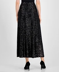 Anne Klein Women's Sequin Flared Maxi Skirt