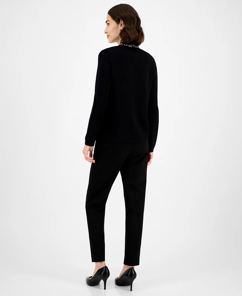 Anne Klein Women's Rhinestone-Trim Cardigan