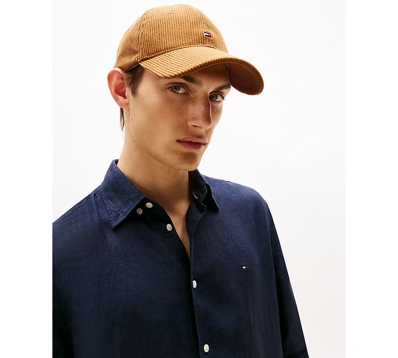 Tommy Hilfiger Men's Pigment-Dyed Linen Button-Down Long Sleeve Shirt