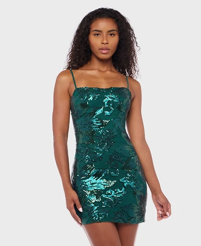 B Darlin Juniors' Sequined Tie-Back Bodycon Dress